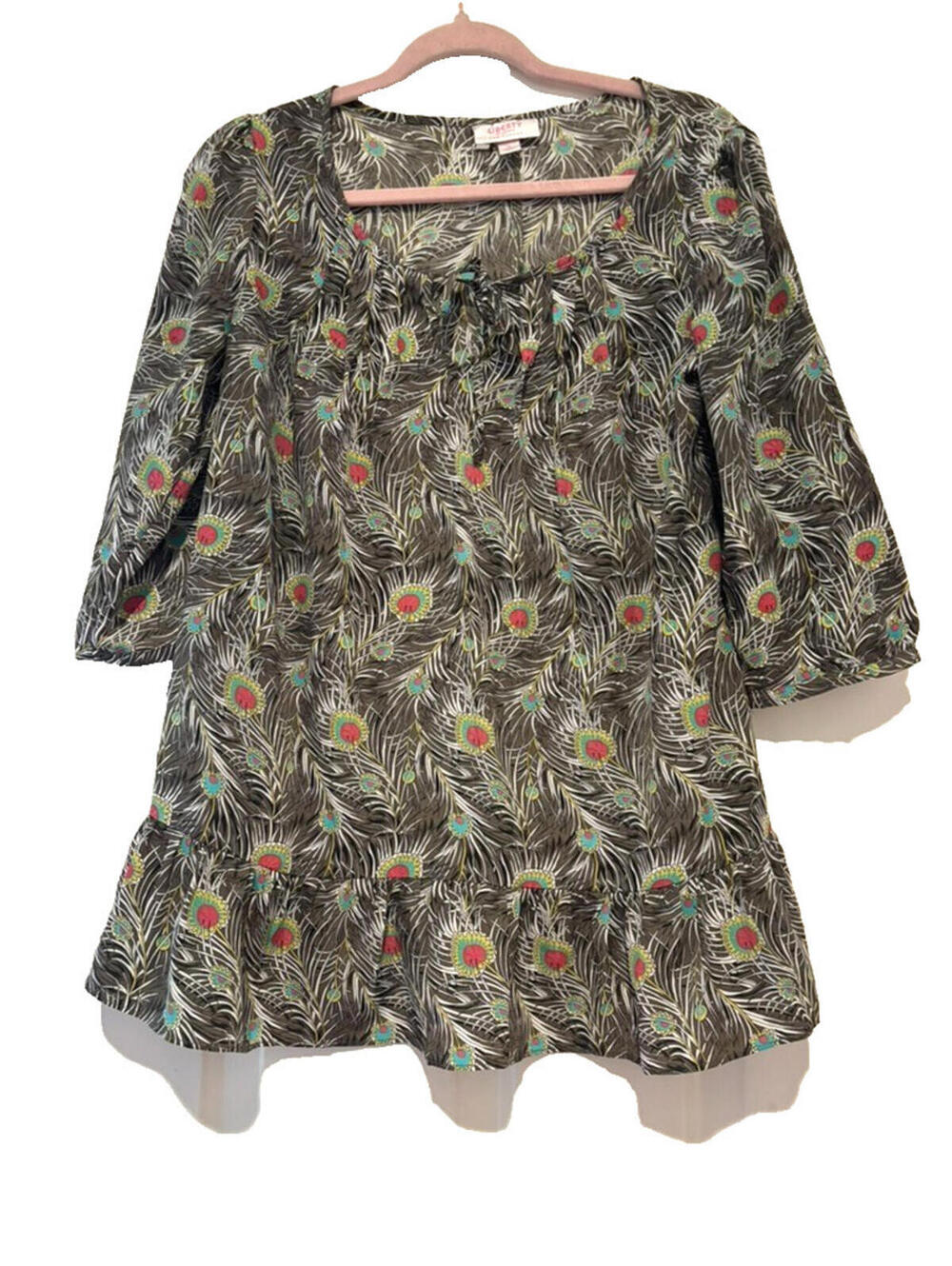 Liberty of London Target collab. M brown floral blouse‎ 3/4 sleeves D